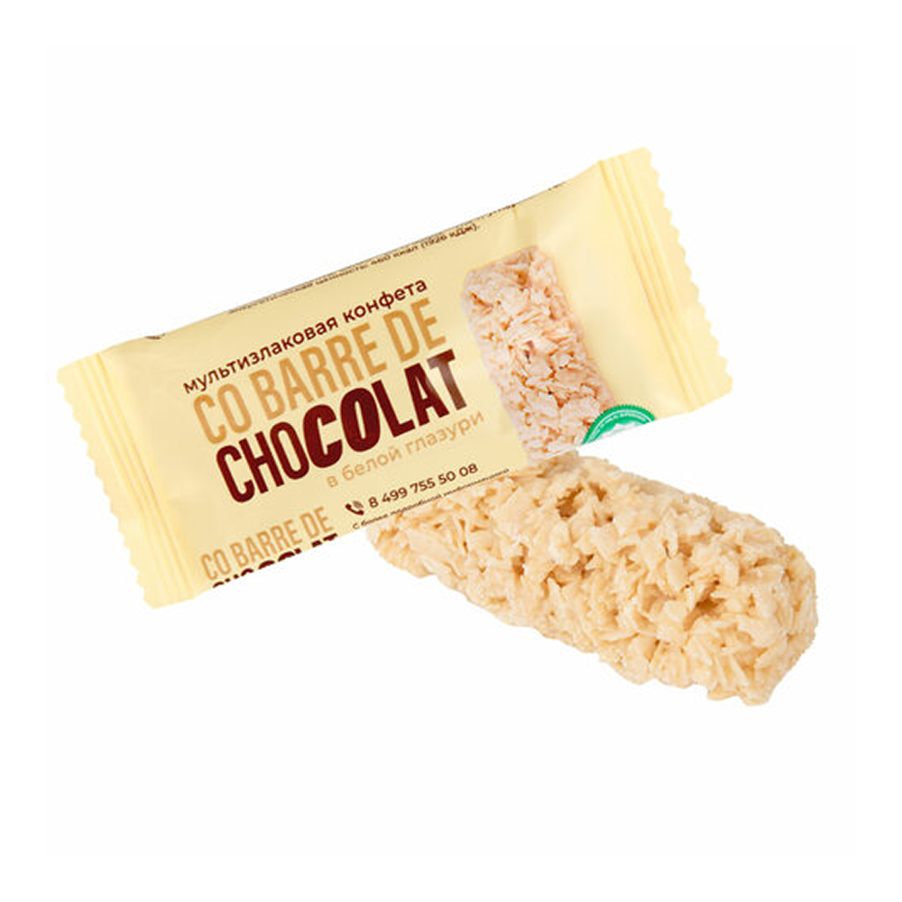 Конфеты "Co barre de CHOCOLAT" с белой глазурью, 135 гр, мультизлаковые  - 3