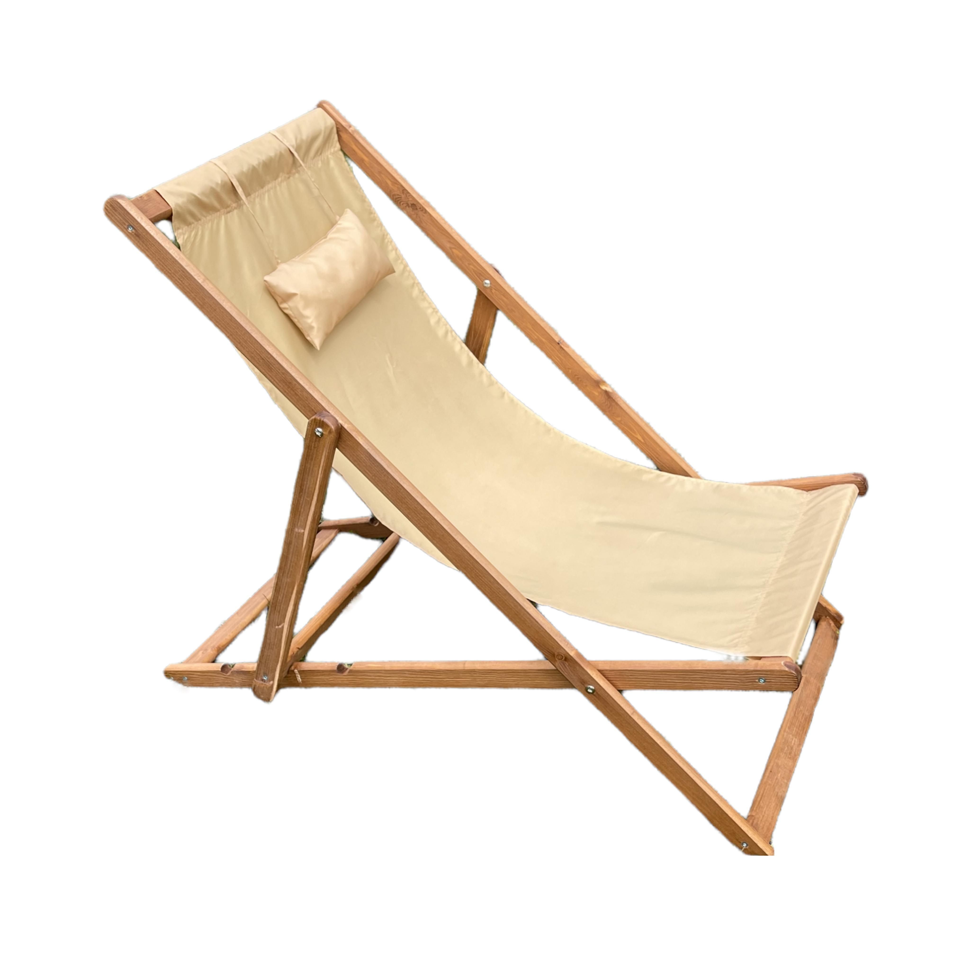 Кресло-шезлонг DYATEL, ткань, бежевый, массив сосны  - 6