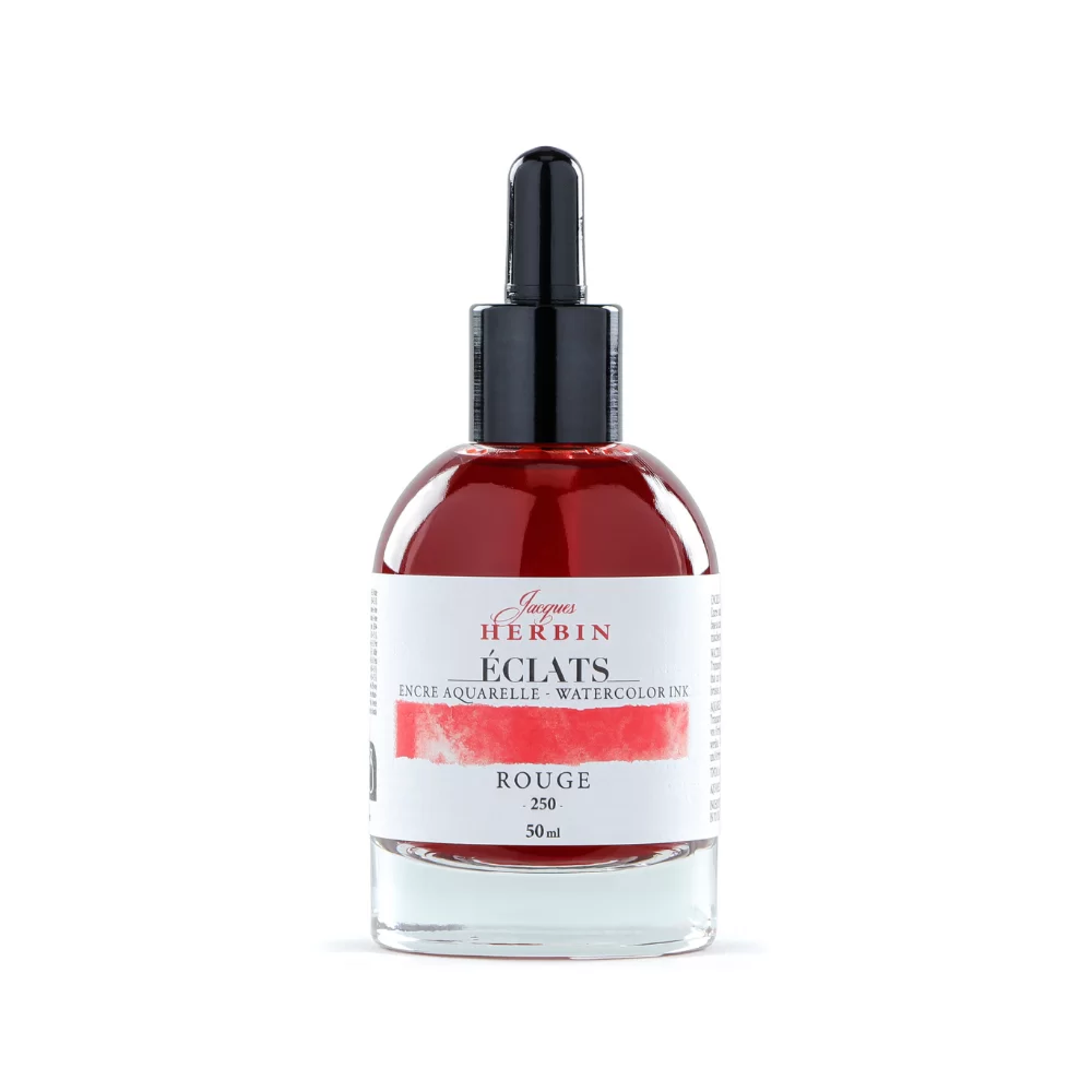 Чернила акварельные "Herbin. Eclats", красный, 50 мл.