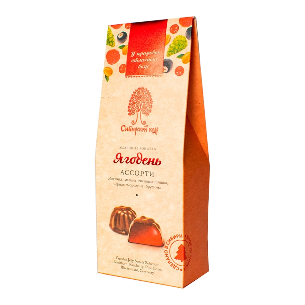 Конфеты "Ягодень", 85 гр, малина, облепиха, шишка, брусника, смородина