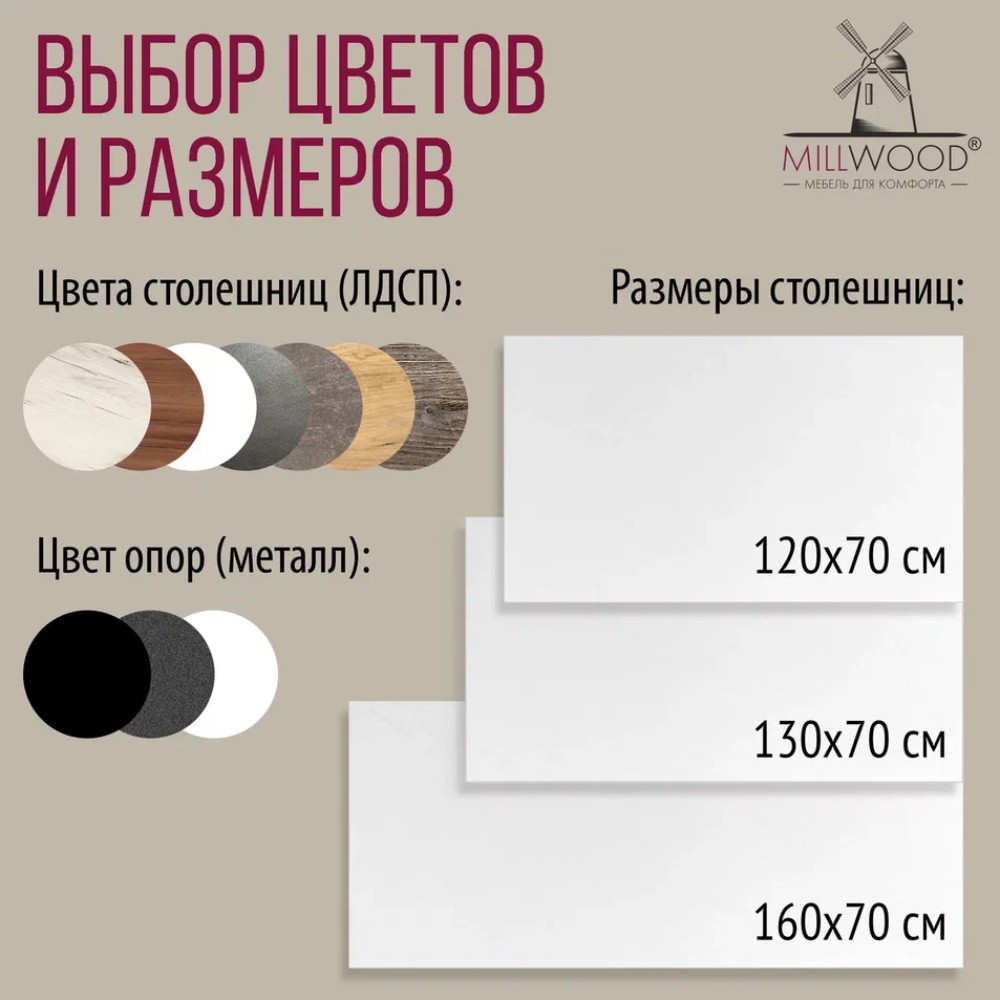 Стол письменный Millwood Лофт Сиэтл (ДТ-5), 1300х700 мм, белый, черный - 11
