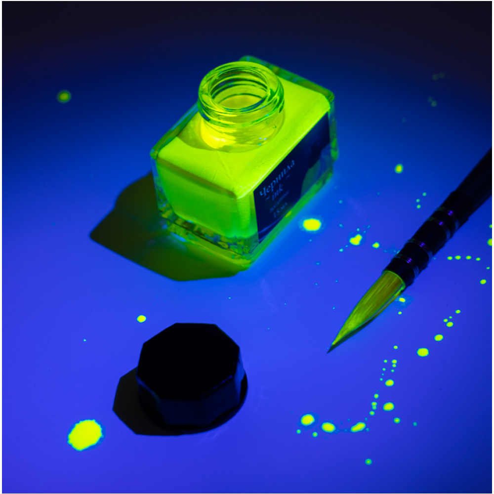 Чернила для рисования и каллиграфии "Малевичъ", неоновые, 15 мл, желтый - 5