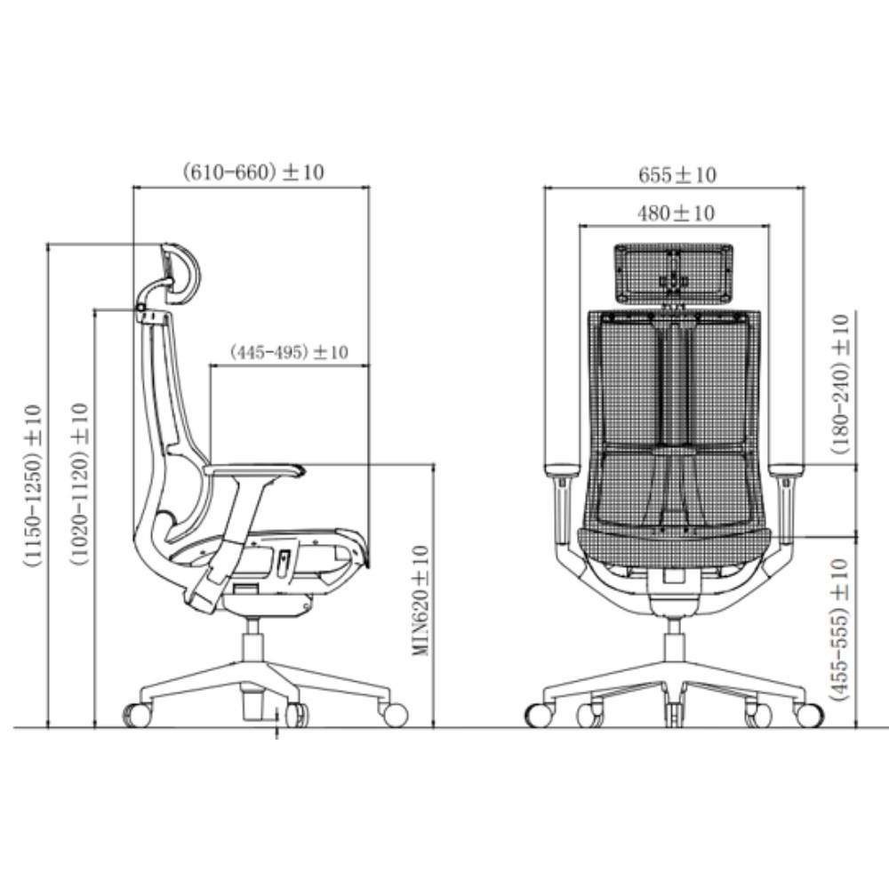 Кресло для руководителя SitZone E-303-001A-P1-BK сетка, черный - 6