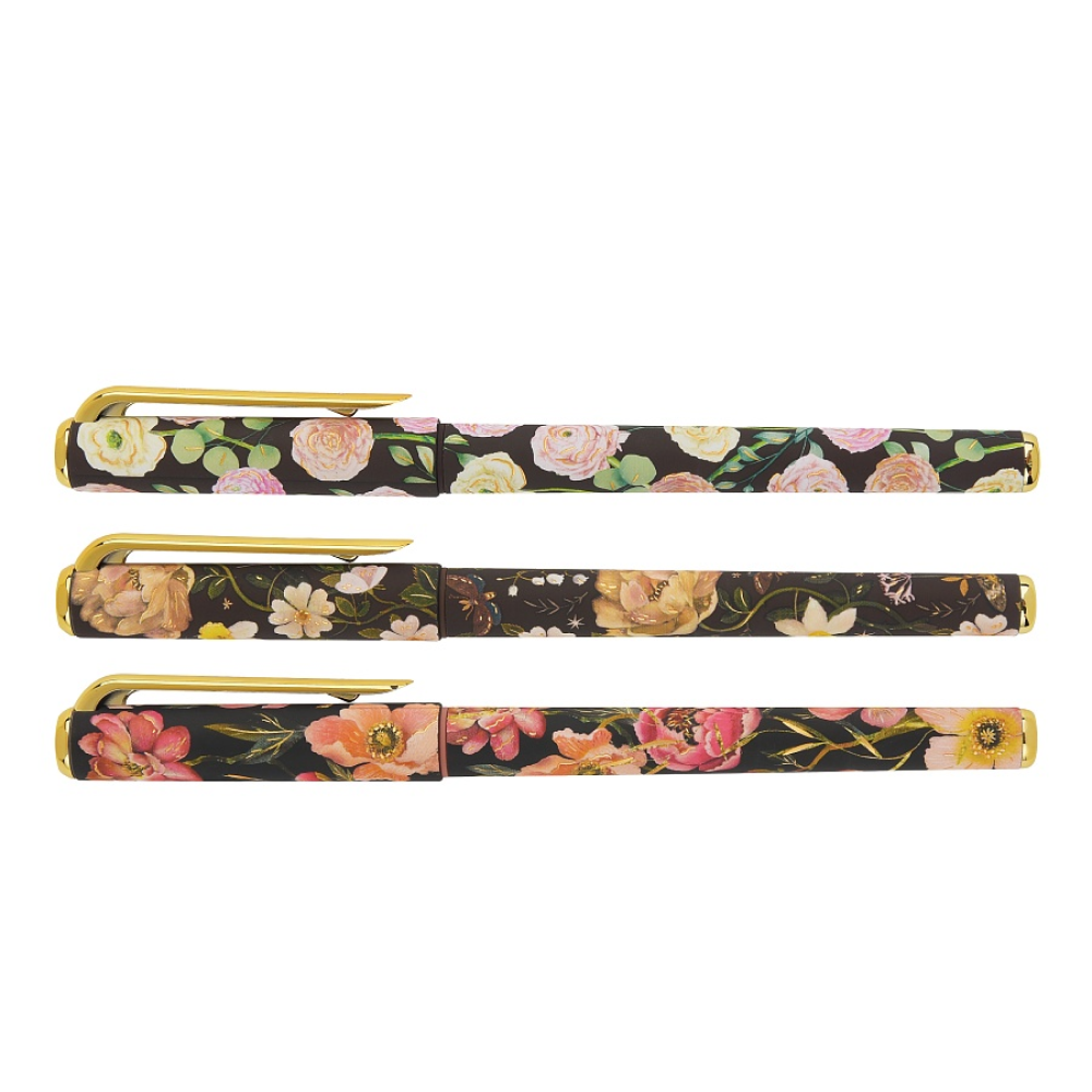 Ручка шариковая "PrimeWrite. Flora. Black night", 0.7 мм., пластиковая, масло, ассорти, синий