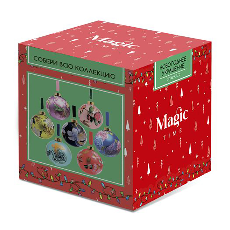 Шар елочный "Ботаника", 8 см, розовый - 5