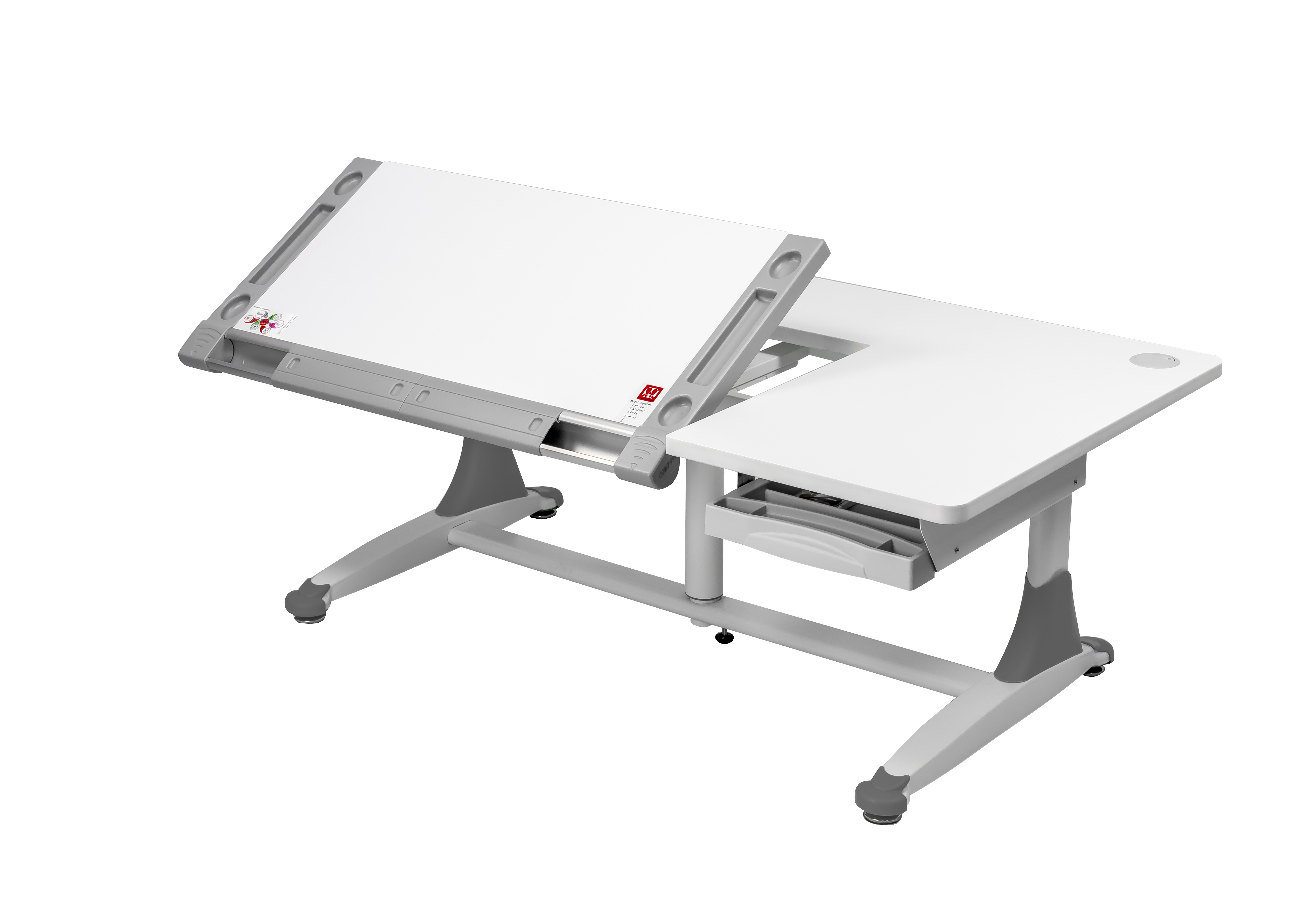 Стол Comf-Pro King Desk, 1400х765х(530-770) мм, белый, зеленый - 5