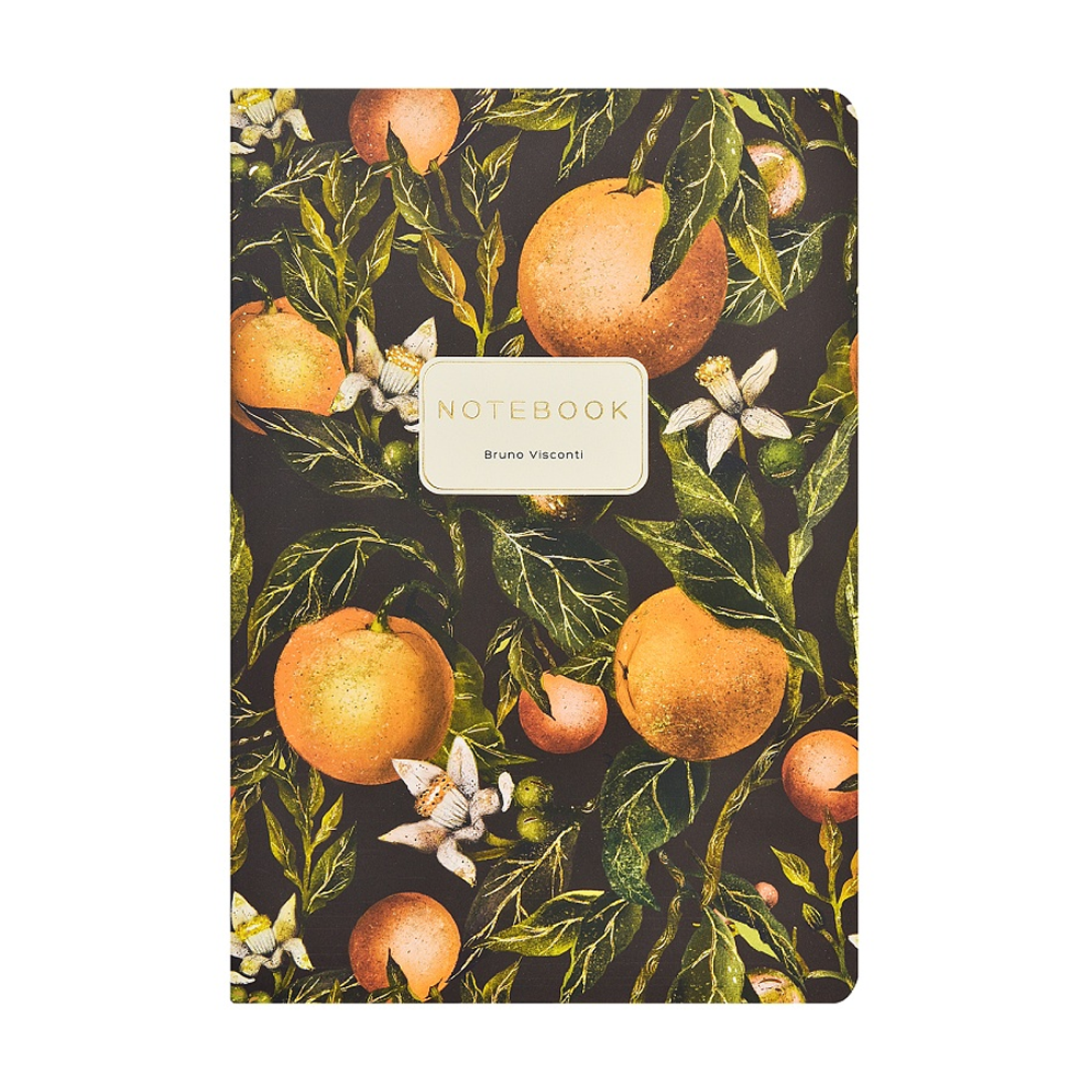 Тетрадь "Flora. Paradise. Oranges", A5, 40 листов, клетка, софт, зеленый, оранжевый
