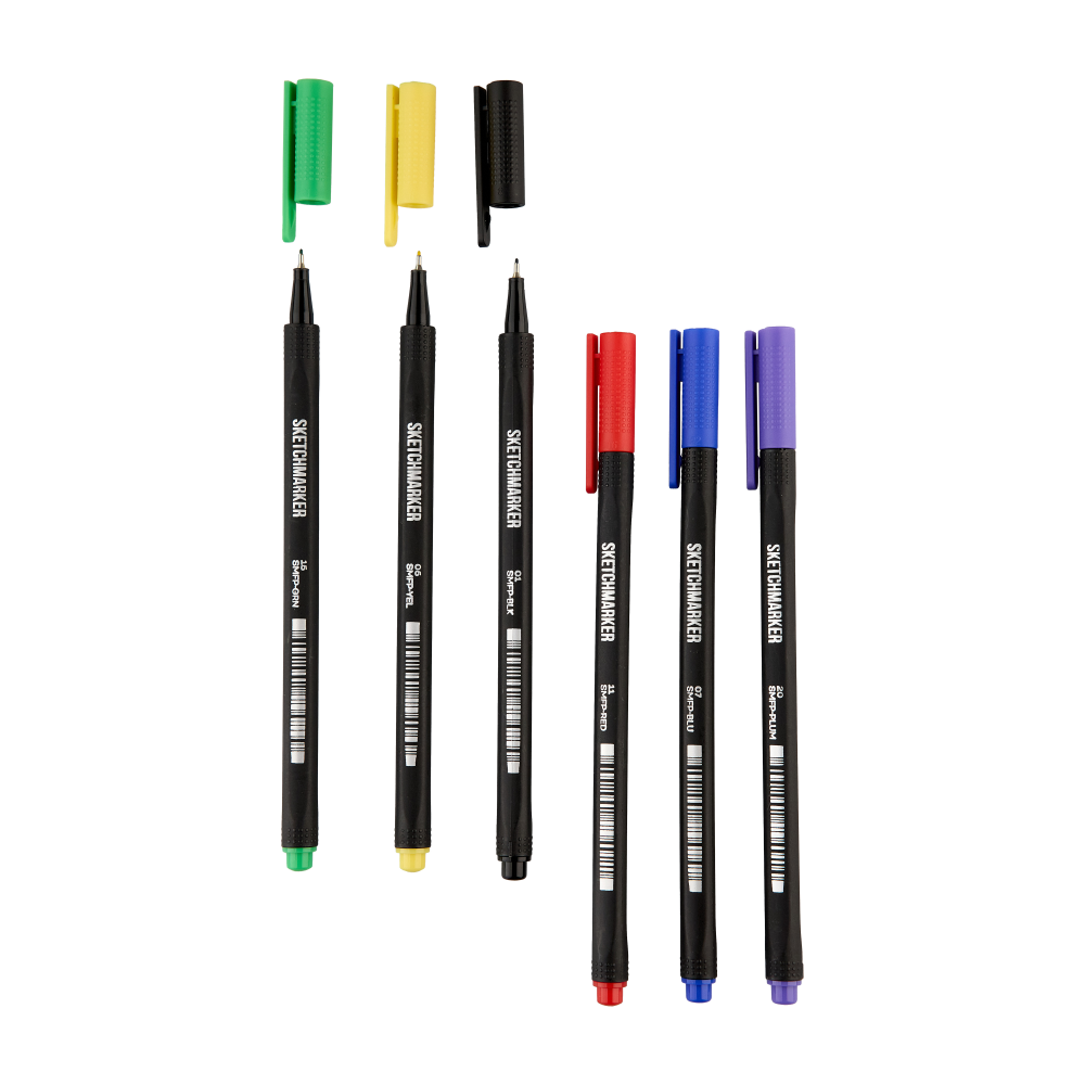 Ручка капиллярная "Sketchmarker Artist fine pen Main", 6 шт - 4