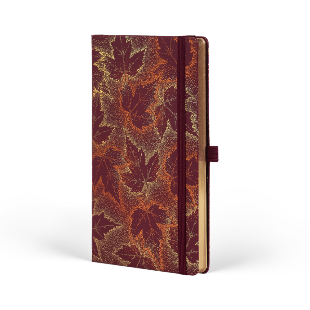 Блокнот "Foliage maple", А5, 96 листов, линейка, на резинке, красный