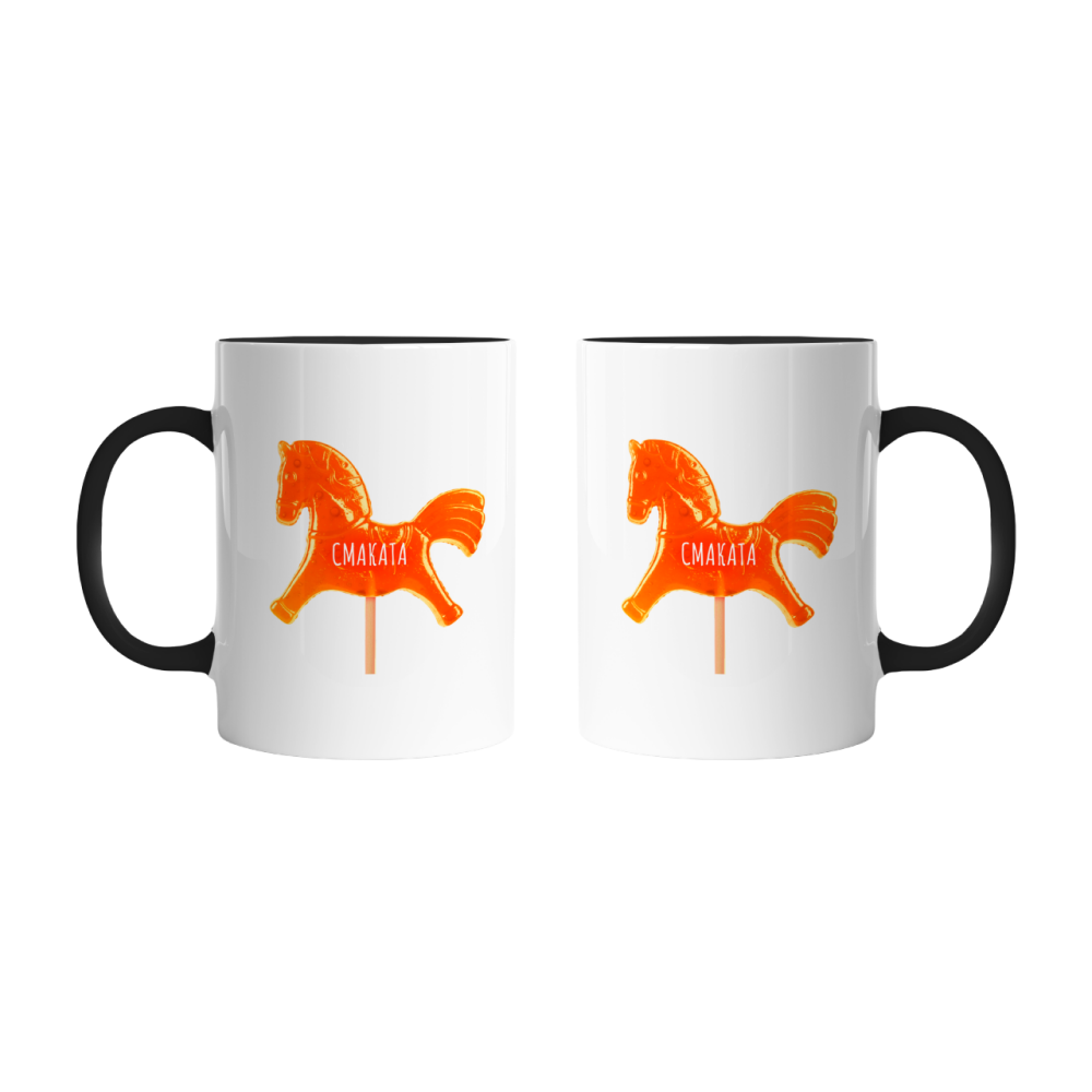 Кружка керамическая "Смаката", 320 мл, белый, черный