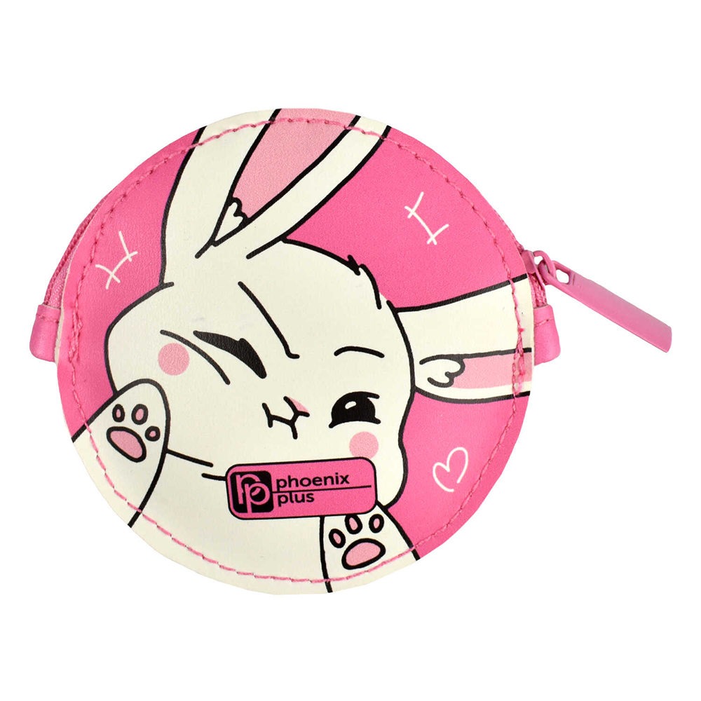 Кошелек "Сердитая зайка", розовый, белый - 3