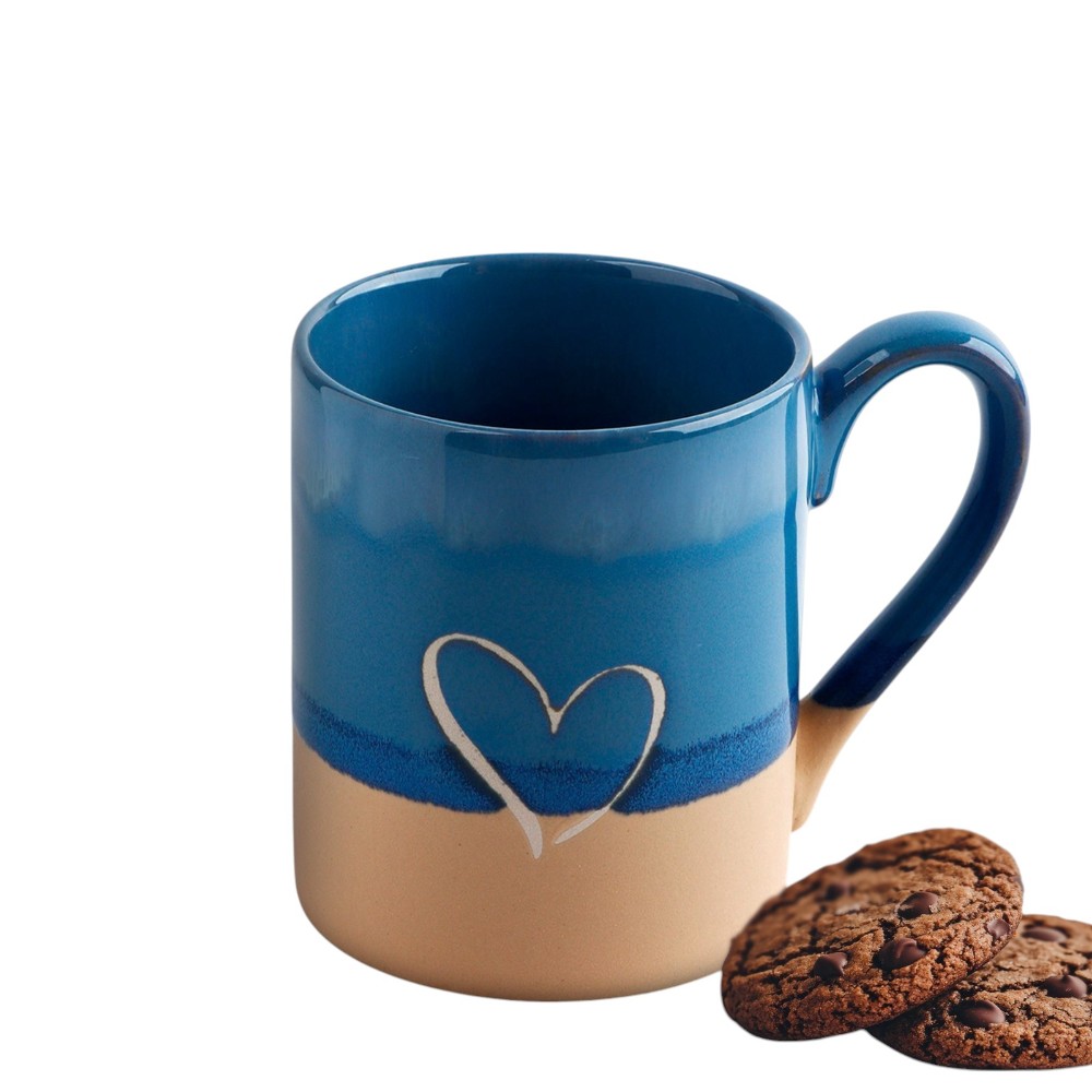Кружка керамическая "Любовь", 350 мл, бежевый, голубой