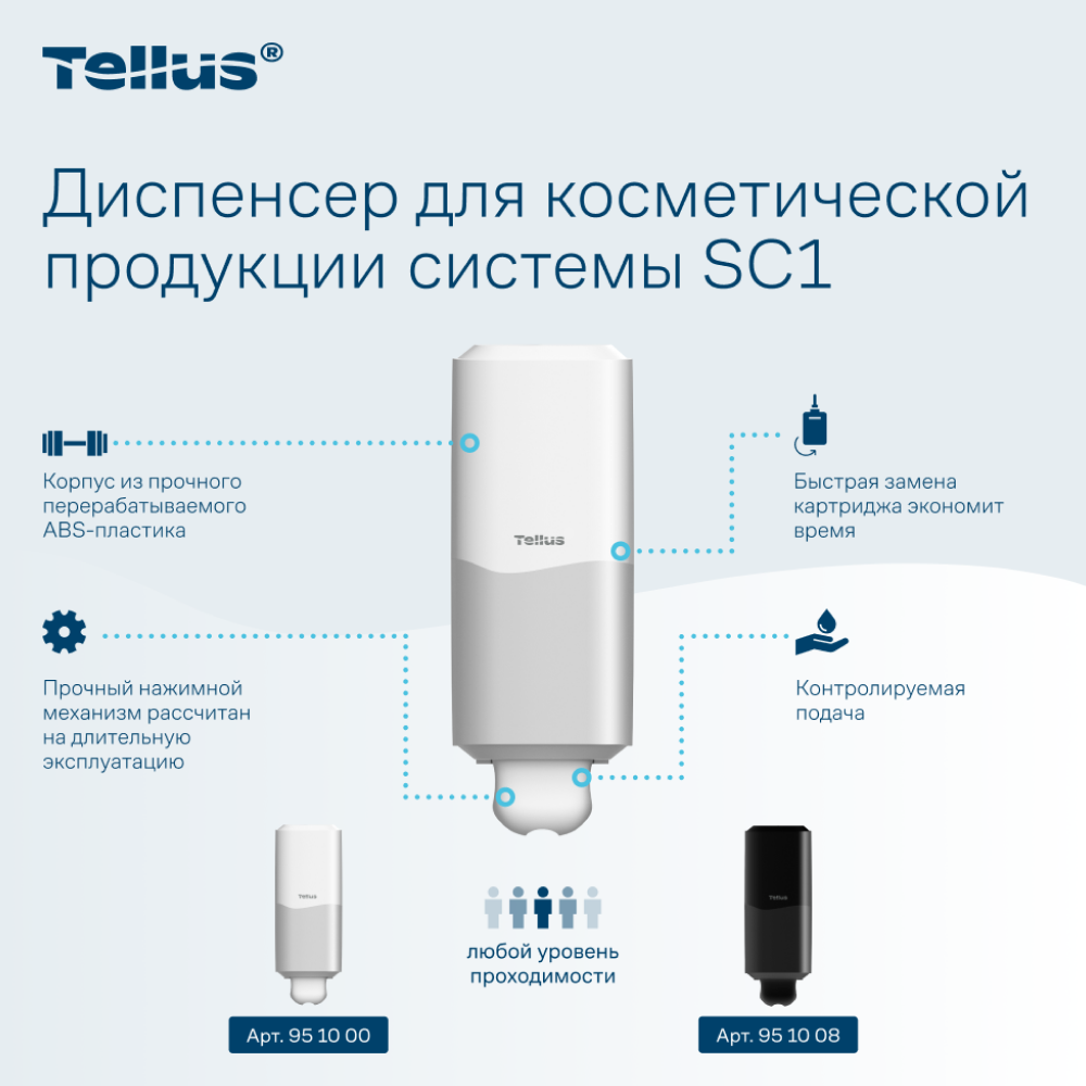 Диспенсер Tellus для косметической продукции, белый, SC1 - 9