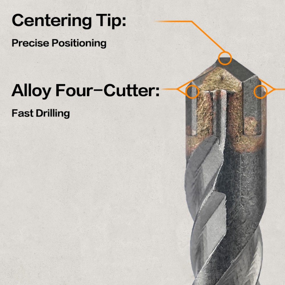 Бур по бетону Deli YS EDH-YCZ11006-E1, 6x110 мм, X-Tip, SDS-PLUS - 7