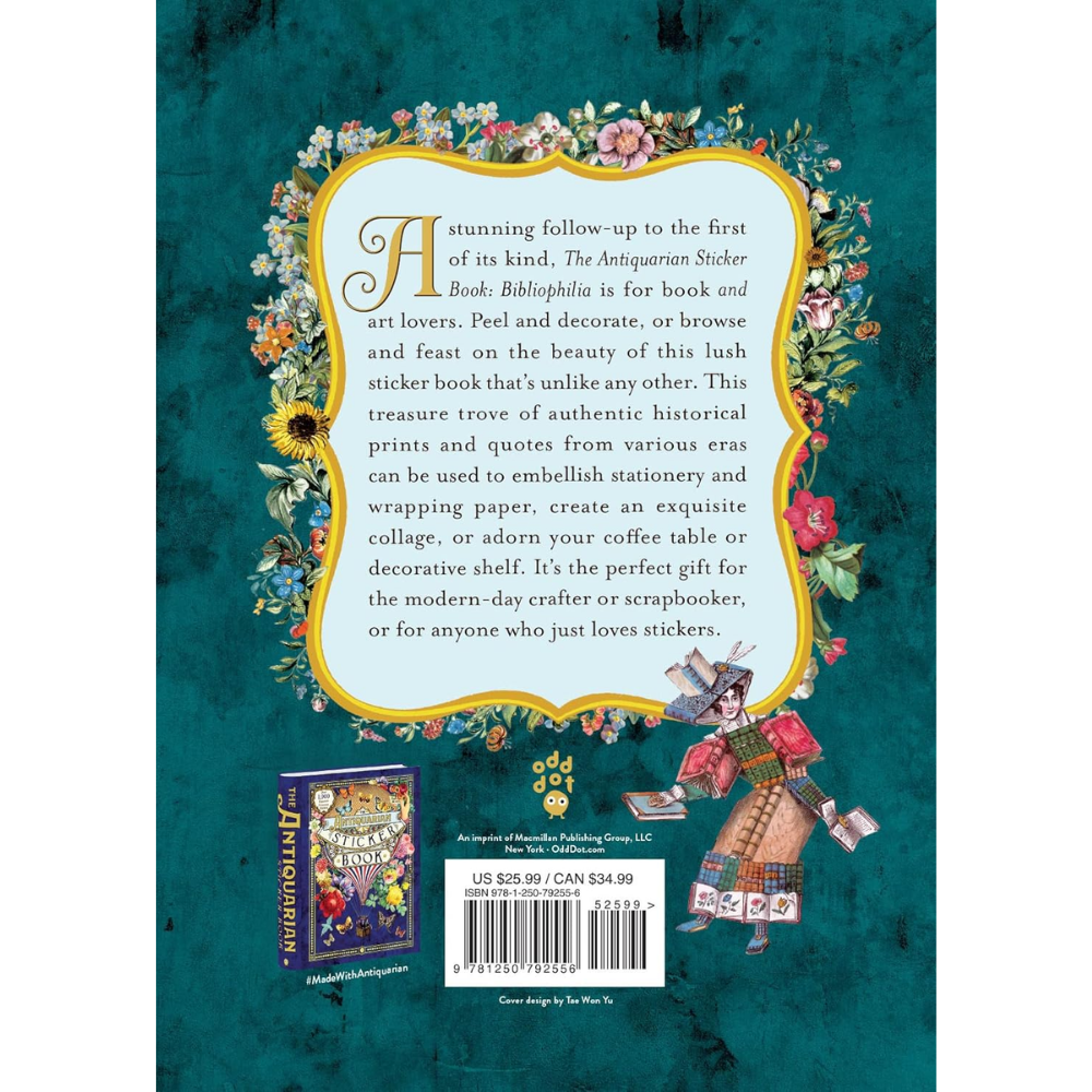 Книга на английском языке "The Antiquarian Sticker Book: Bibliophilia", Odd Dot