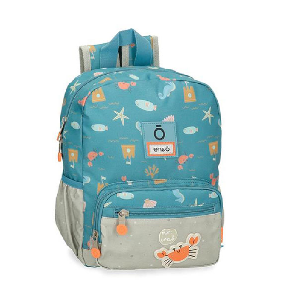 Рюкзак детский "Mr. Crab", 28 см, полиэстер, синий, серый