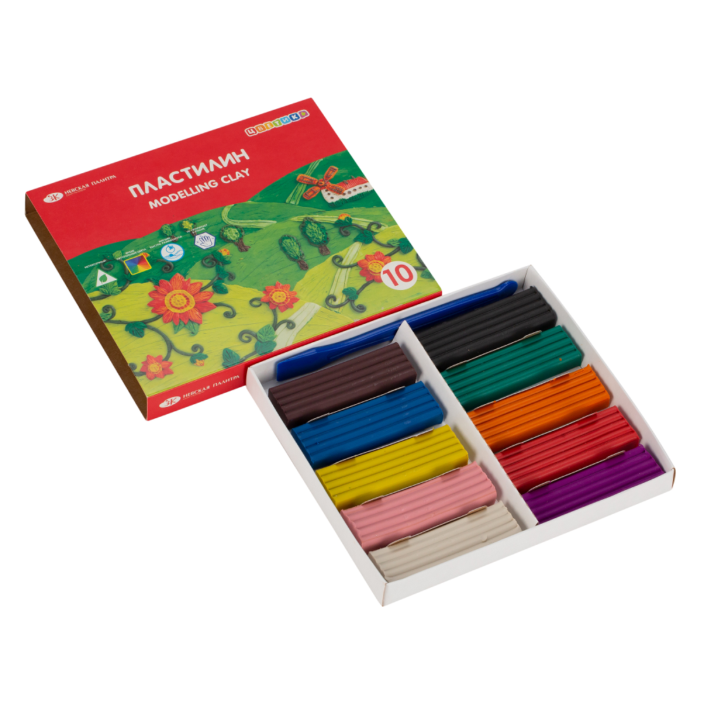 Пластилин "Цветик", 10 цветов  - 4
