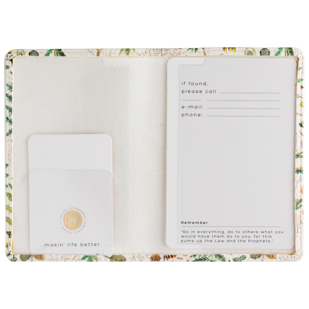 Обложка для паспорта "Flora. Луговые травы" кожзам., белый