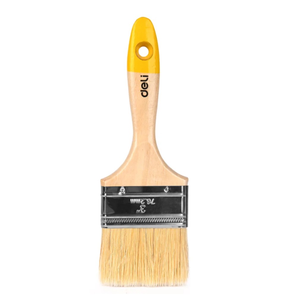 Кисть малярная плоская Deli YS EDL509123, 3"-75 мм, деревянная рукоятка, искусственная щетина