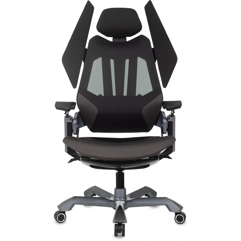 Кресло игровое Бюрократ "Knight Aero", ткань, пластик, черный