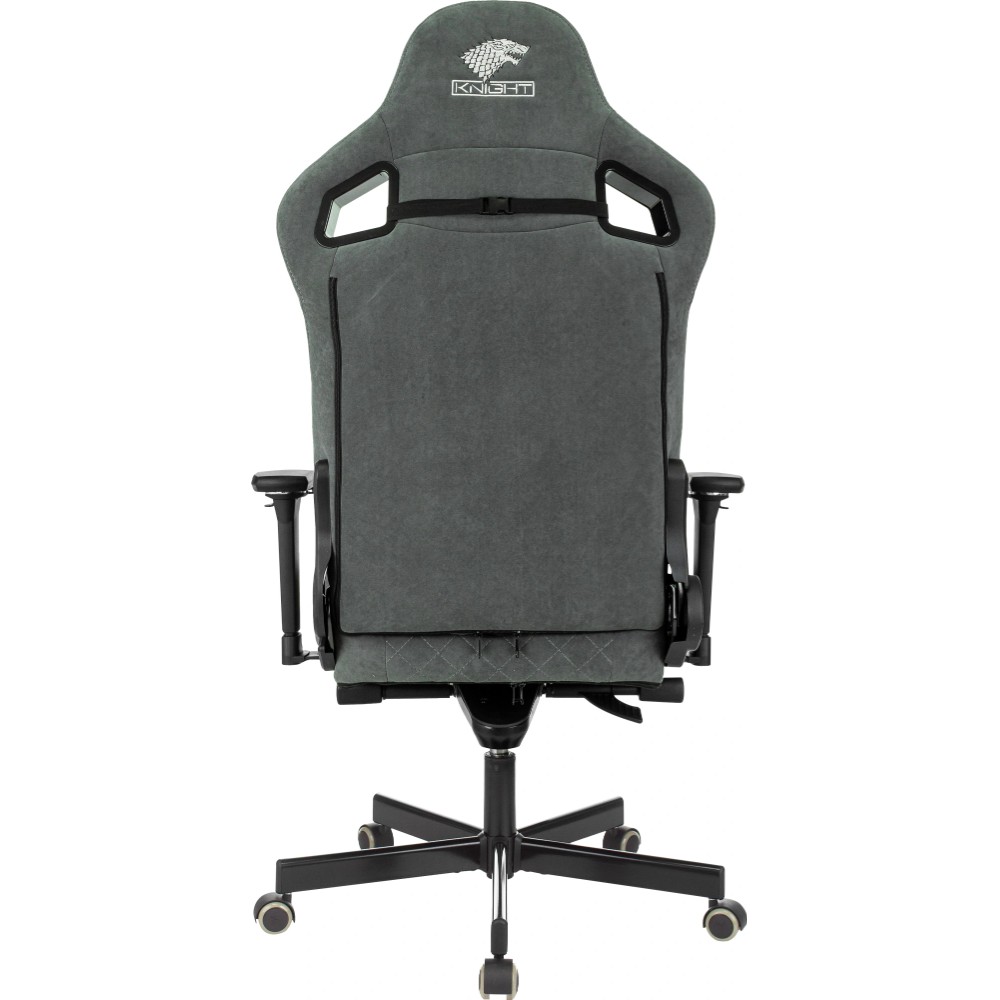 Кресло игровое Бюрократ Knight Hunter, искусственная замша, серый - 6