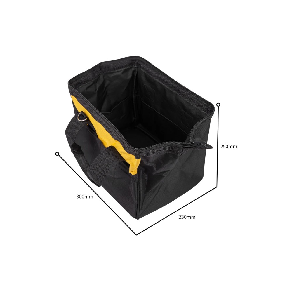 Сумка для инструментов Deli YS EDL-P1, 300х230х250 мм, ткань Oxford, черный, желтый - 13
