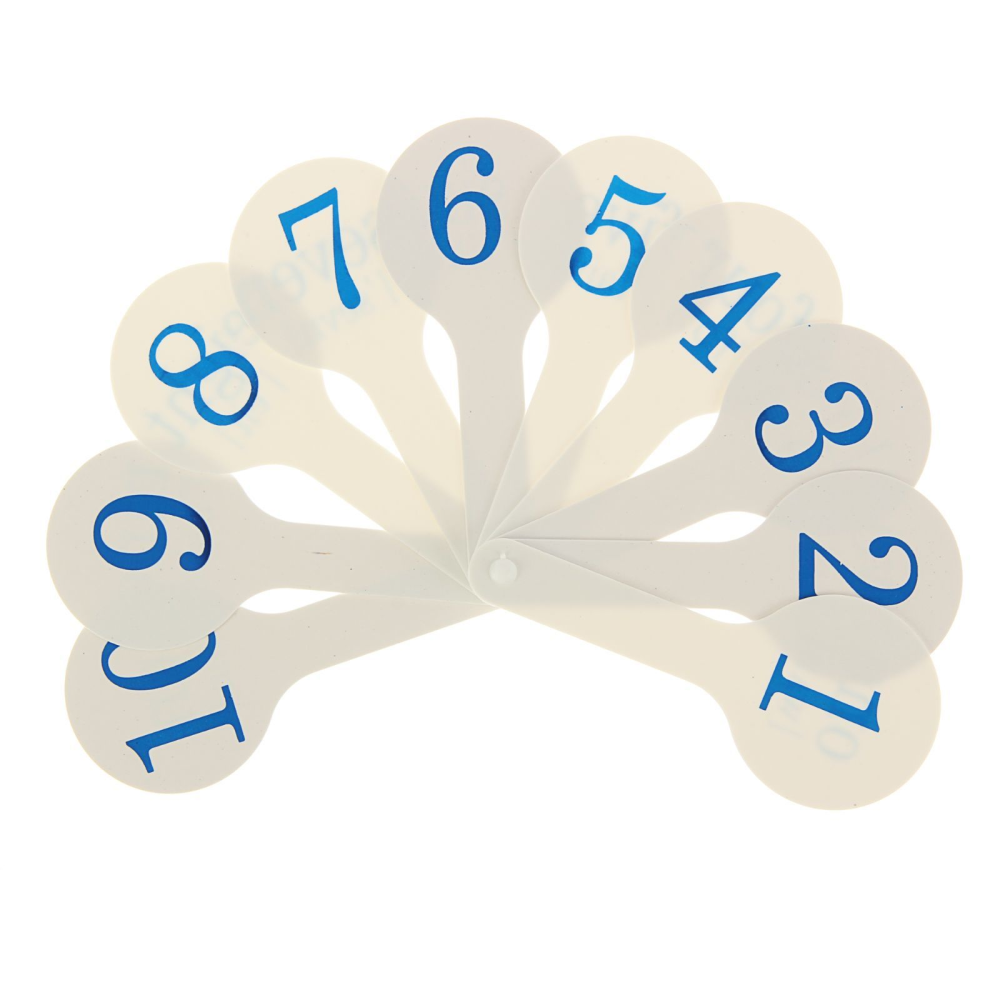 Веер школьный, английские цифры до 10