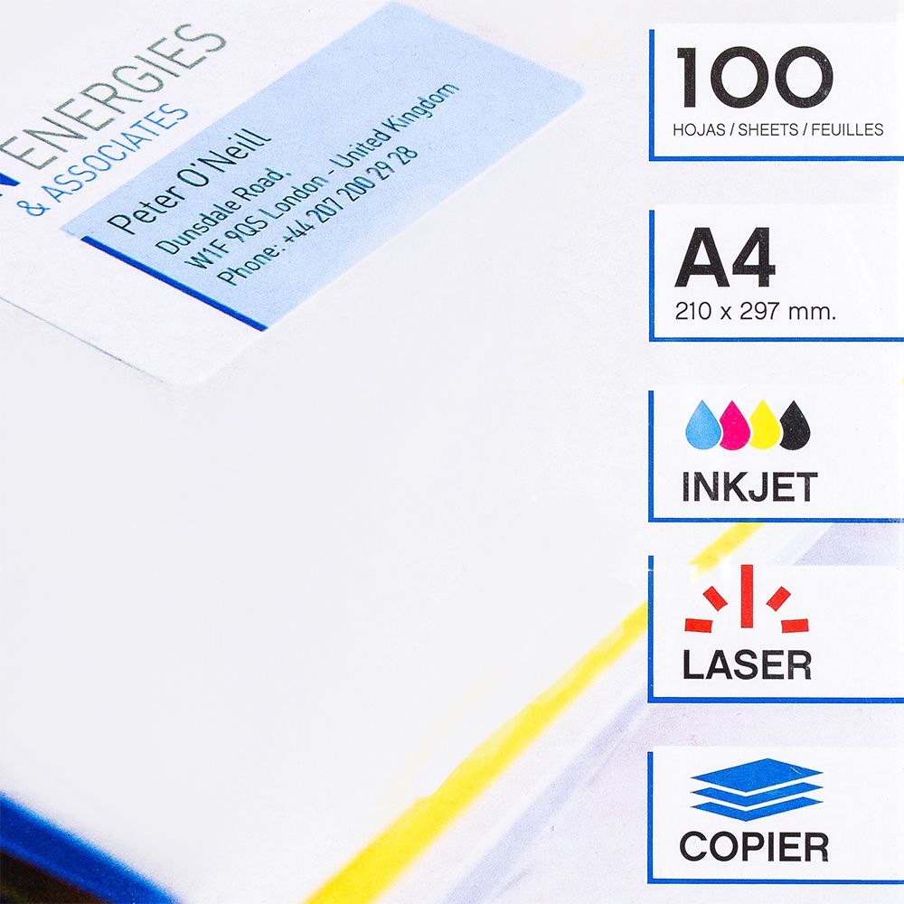 Самоклеящиеся этикетки универсальные "Apli", 52.2x29.7 мм, 100 листов, 40 шт, белый