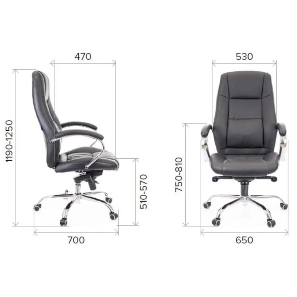 Кресло для руководителя "Kron", экокожа, металл, бежевый - 4