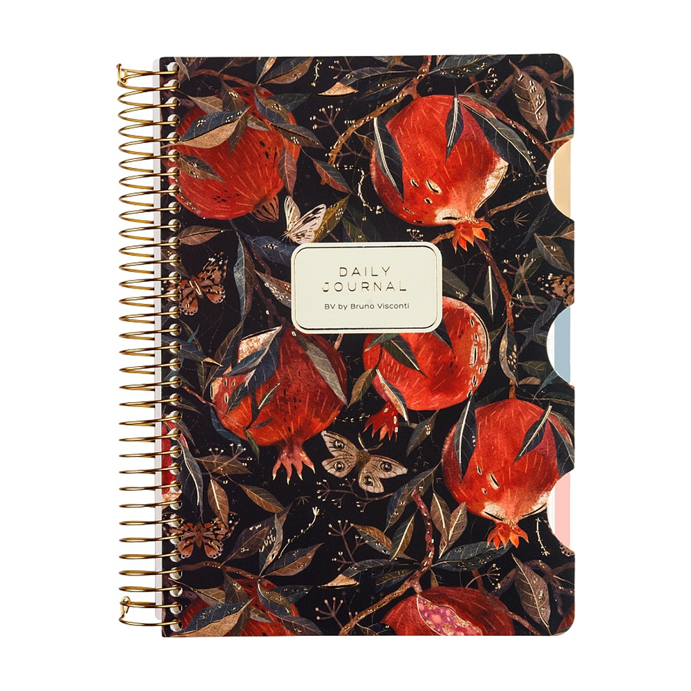 Книга записная "Flora. Гранат", A5, 200 листов, клетка, линейка, точка, черный, красный