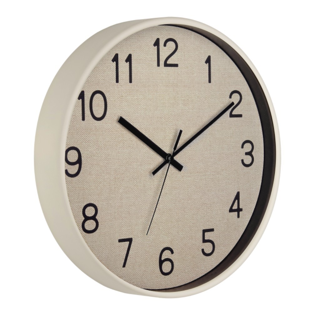 Часы настенные круглые "77776737", пластик, бежевый