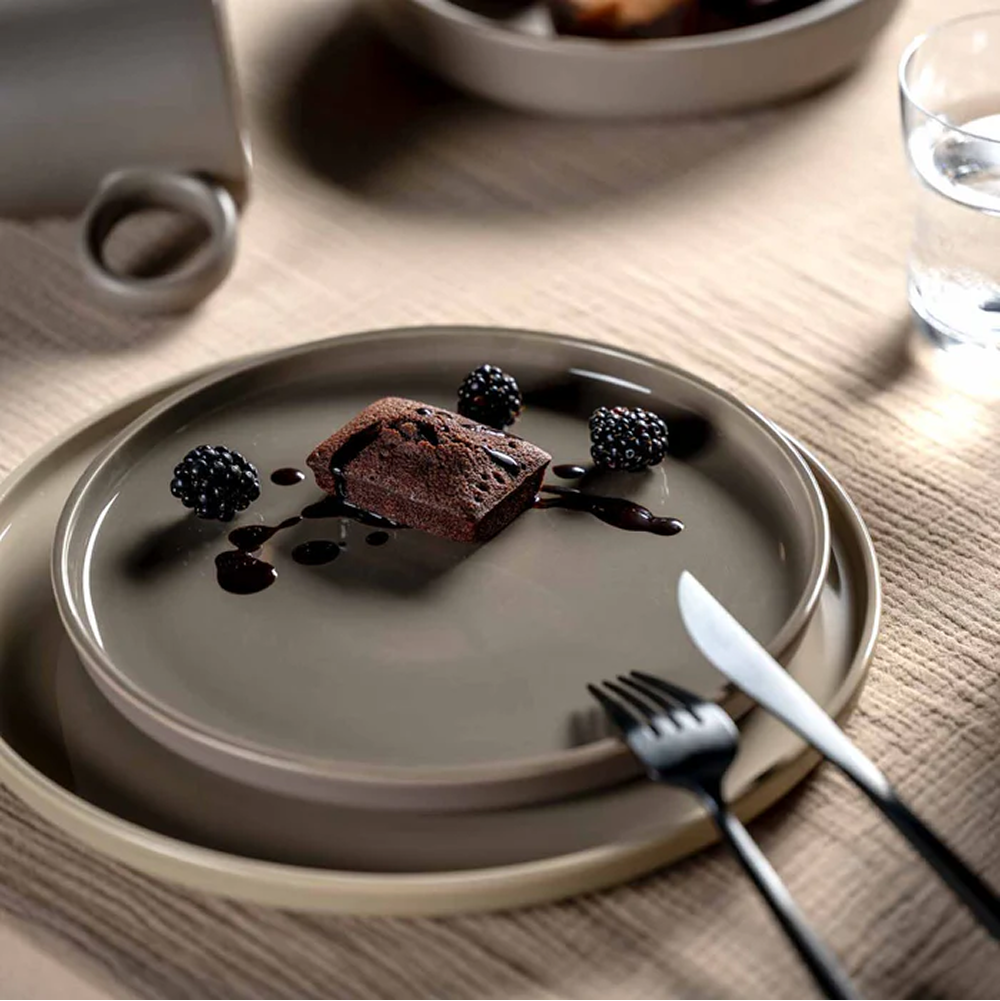 Тарелка керамическая "ROMA", 22 см, серо-коричневый - 6