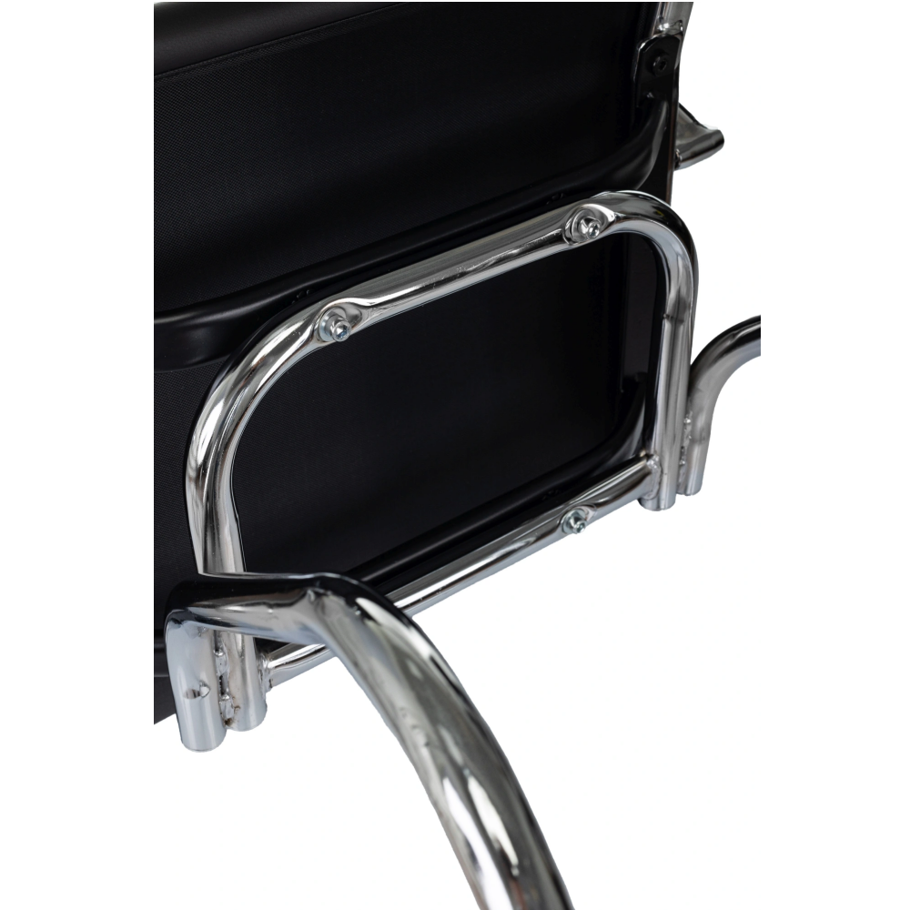 Кресло на полозьях "Бюрократ CH-883-LOW-V", экокожа, черный, металл хром - 8