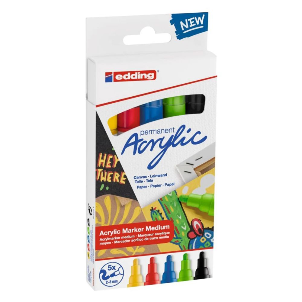 Набор маркеров акриловых "Edding 5100", базовый, 5 шт.