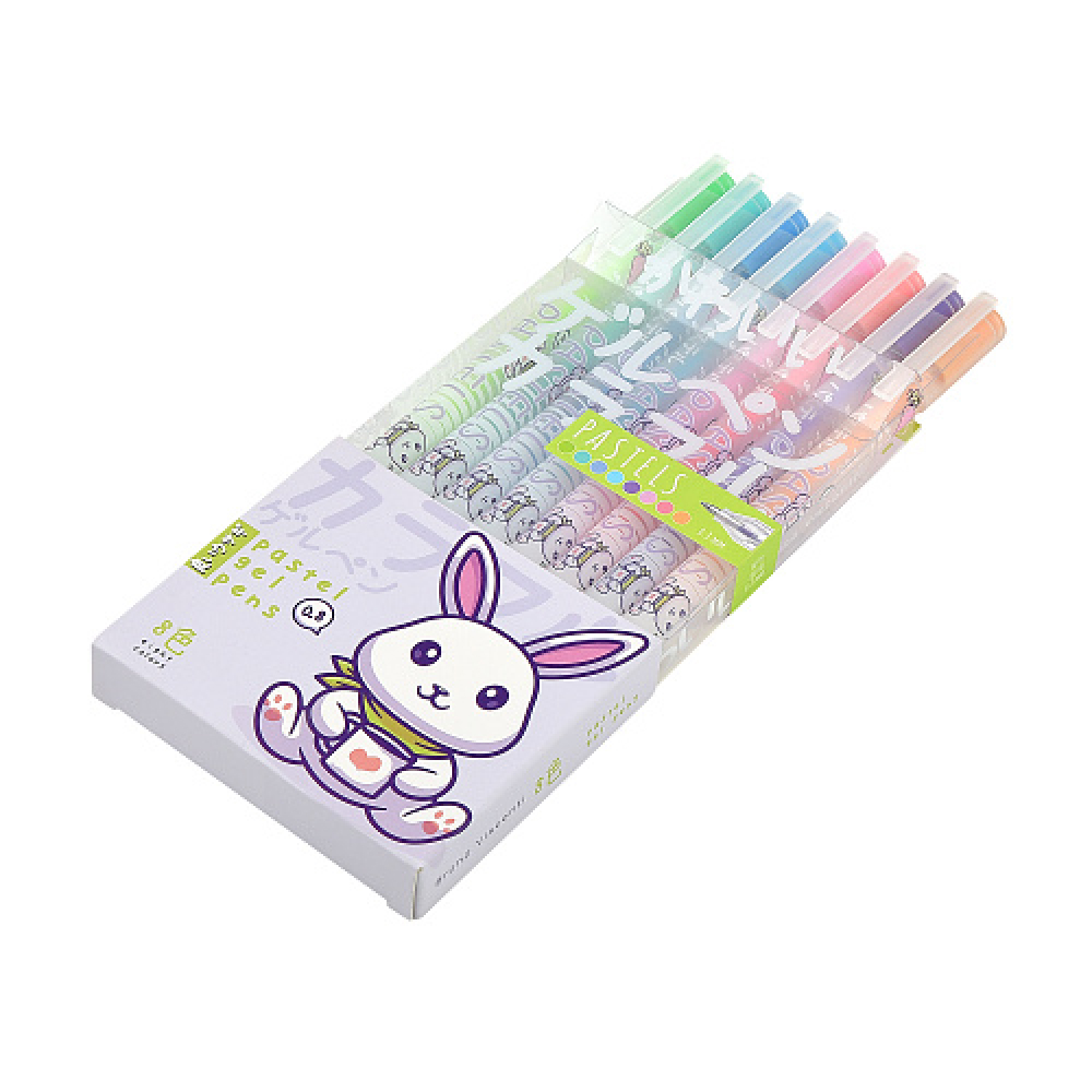 Набор гелевых ручек "Pastels. Kawaii Animals", 8 шт, разноцветный
