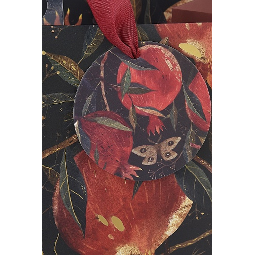 Пакет бумажный подарочный "Flora. Гранат", 26x32,4x13 см, бордовый