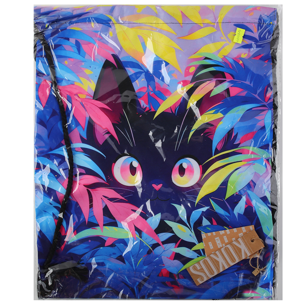 Мешок для обуви "Tropical cat", полиэстер, разноцветный