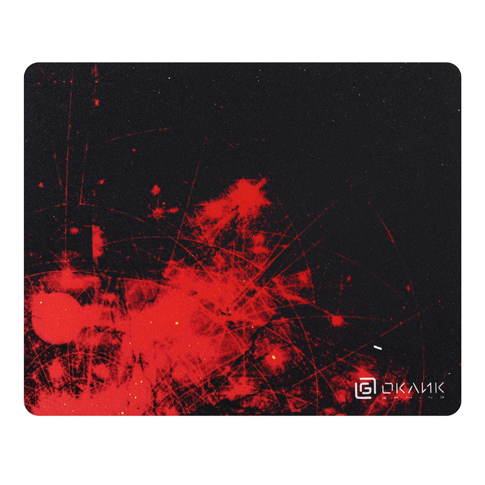 Коврик для мыши Oklick OK-F0252, черный с красными частицами 