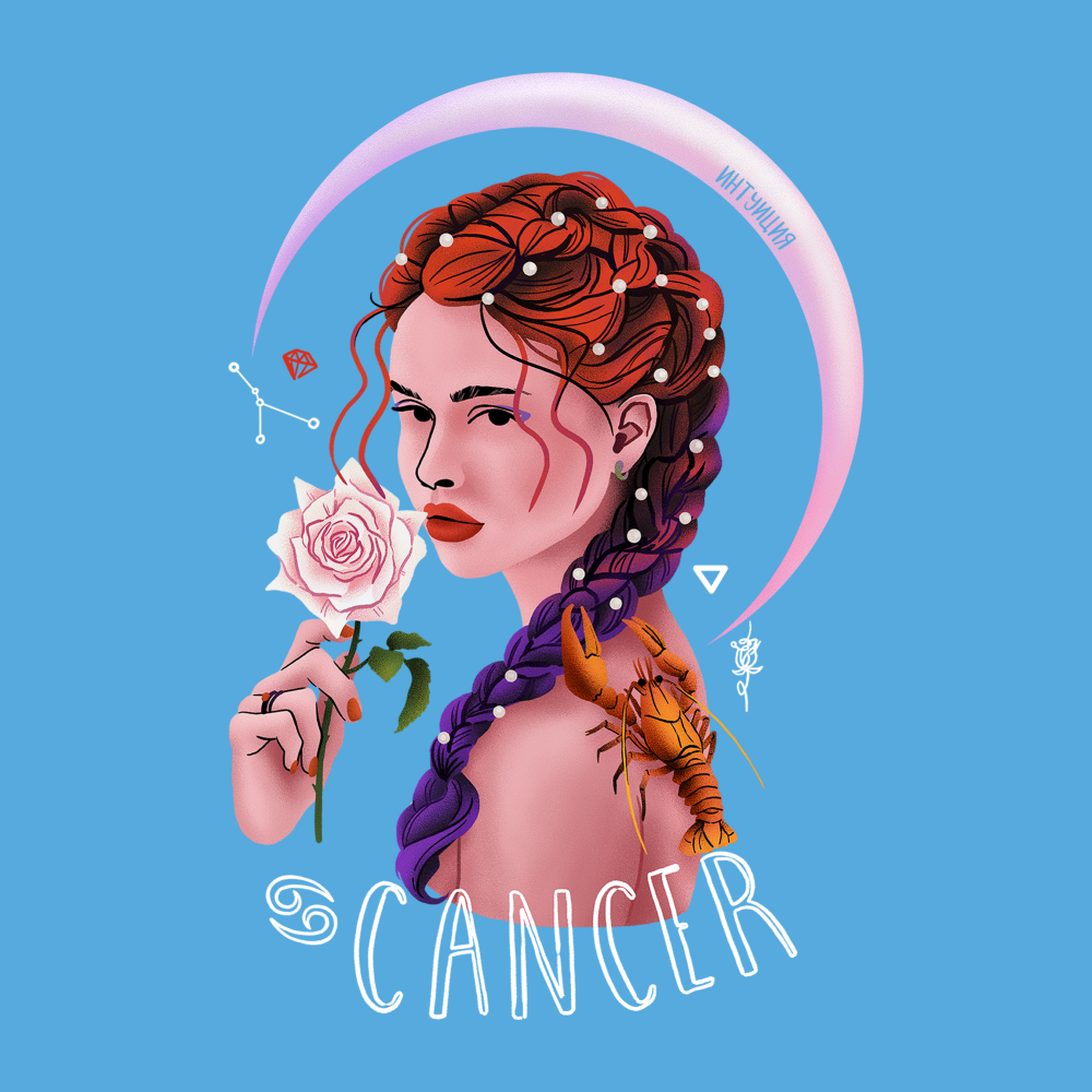 Футболка унисекс "Рак", лазурный, XS-S