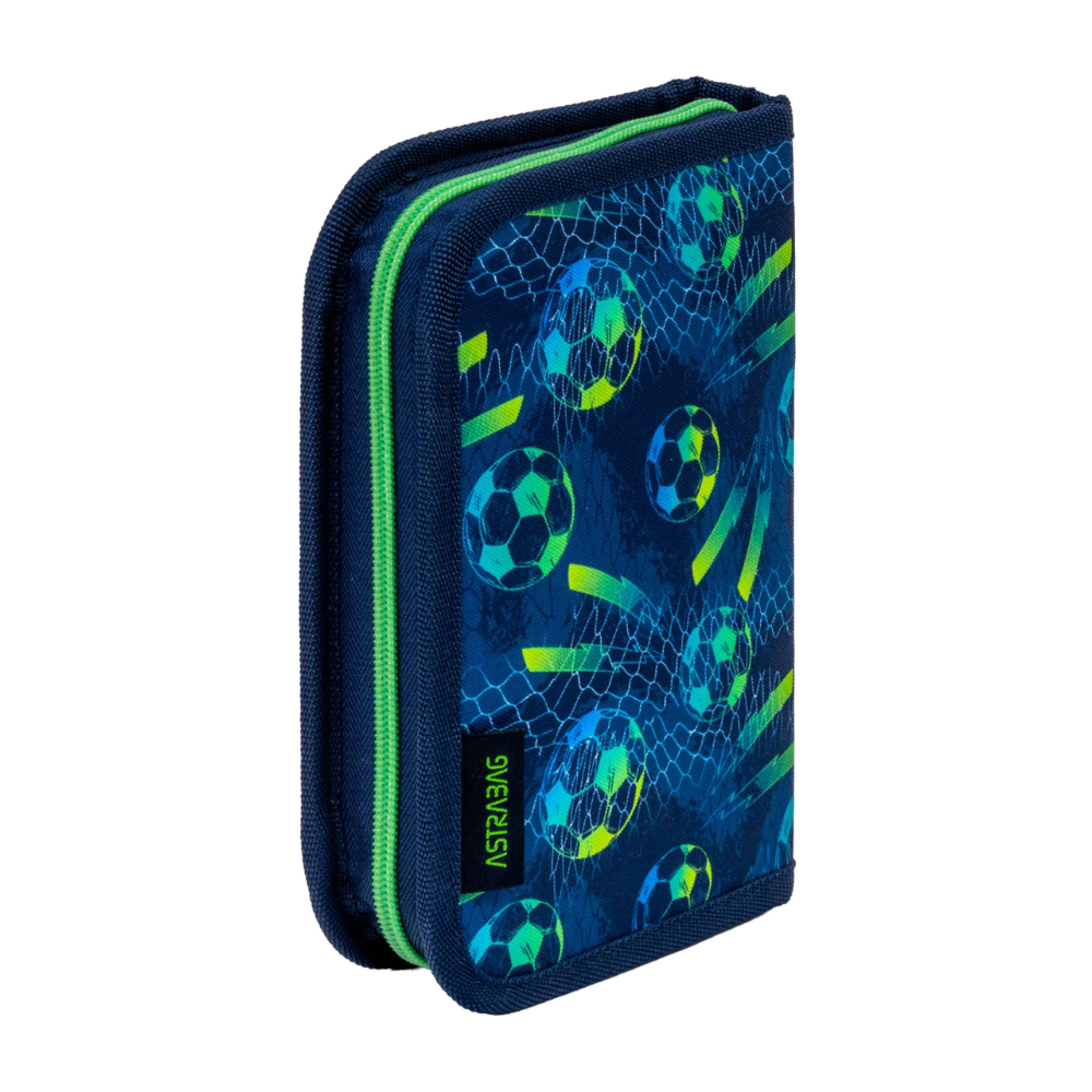 Пенал-книжка "Football", 1 отделение, синий, салатовый