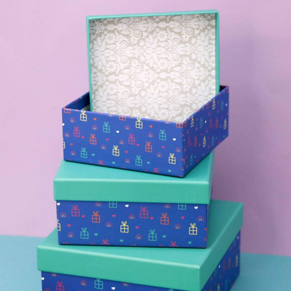 Коробка подарочная "Gift", 17х17х8 см, картон - 3