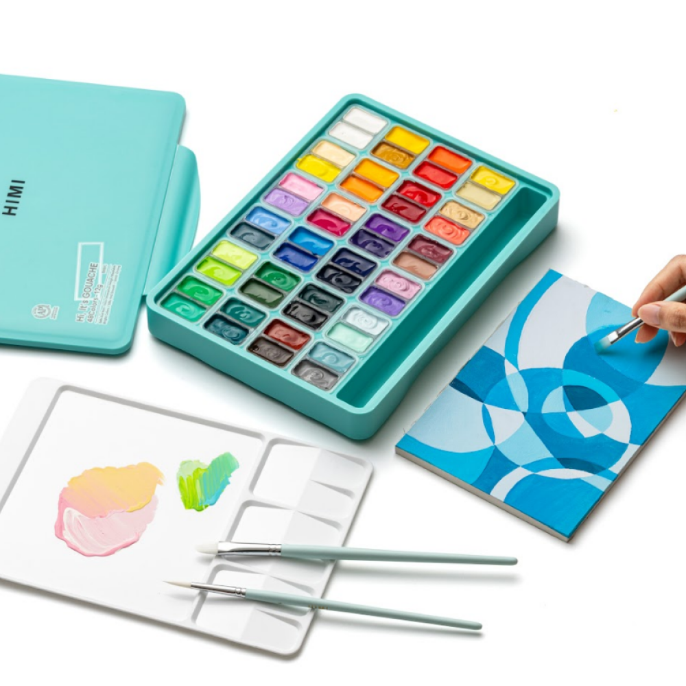 Гуашь "Himi", 48 цветов, 12 мл, футляр - 8