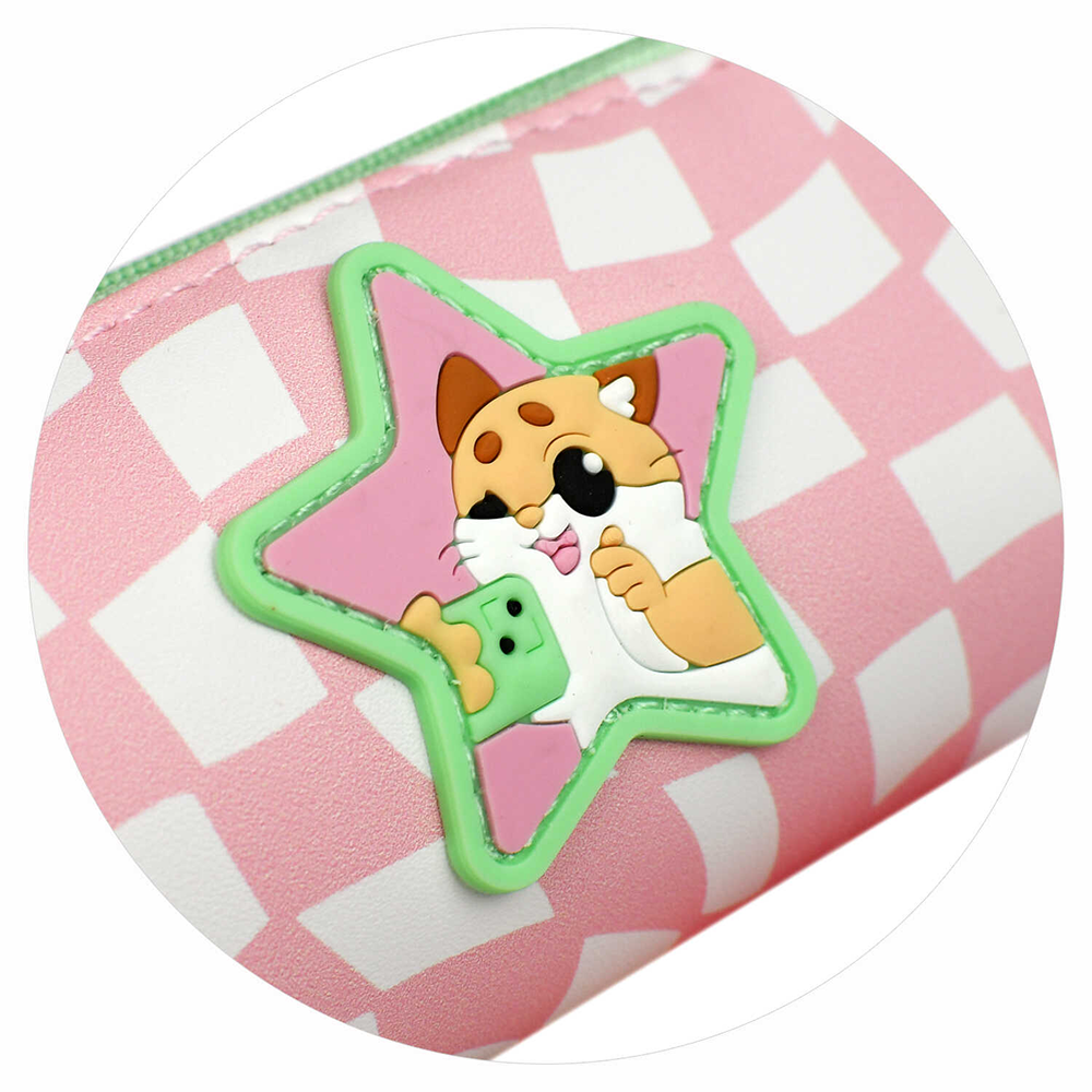 Пенал "Котик с телефоном", 1 отделение, розовый - 4