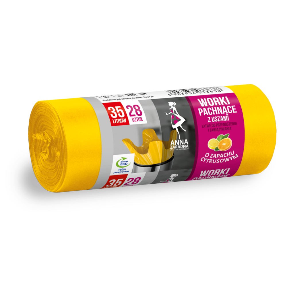 Мешки для мусора "Anna Zaradna", 13 мкм, 35 л, 28 шт/рулон