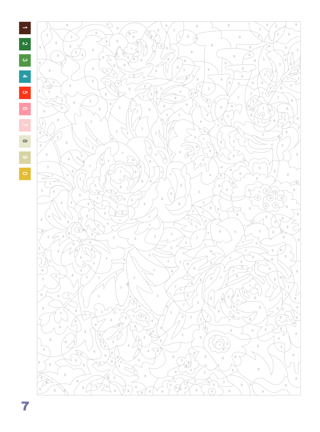 Раскраска-антистресс "Прекрасные цветы. Раскраска по номерам" - 23