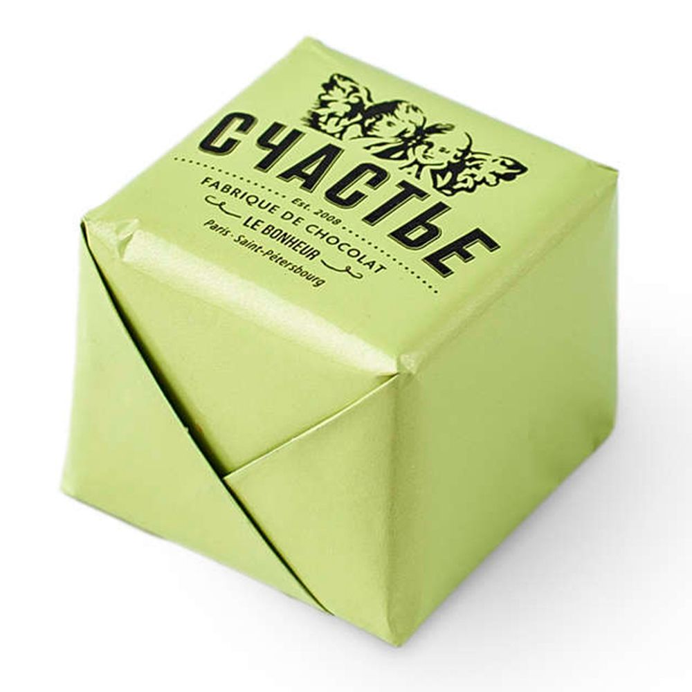 Конфеты "Счастье" пралине в молочном шоколаде с фисташкой и базиликом, 50 г