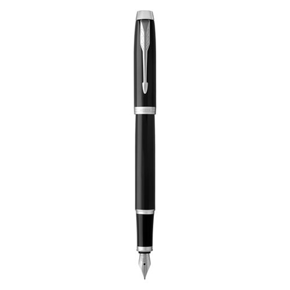 Ручка перьевая Parker "IM Black Lacquer CT", M, металлическая, подарочная упаковка, черный, патрон черный - 4