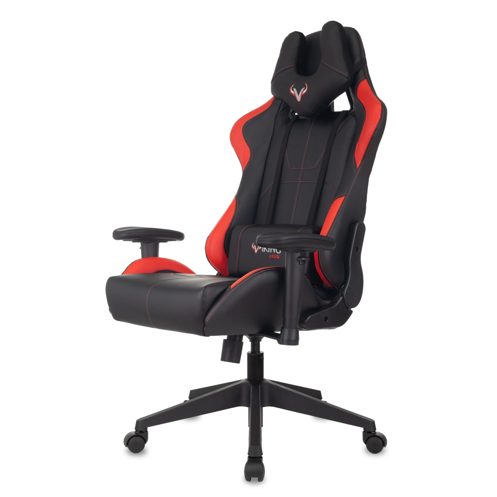 Кресло игровое Бюрократ Zombie VIKING 5 AERO Red Edition экокожа, черный, красный