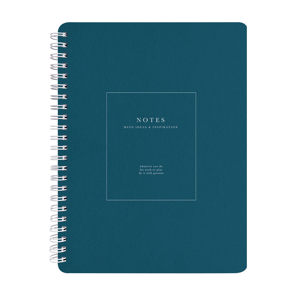 Тетрадь "Notes", A5, 80 листов, точка, спираль сбоку, синий