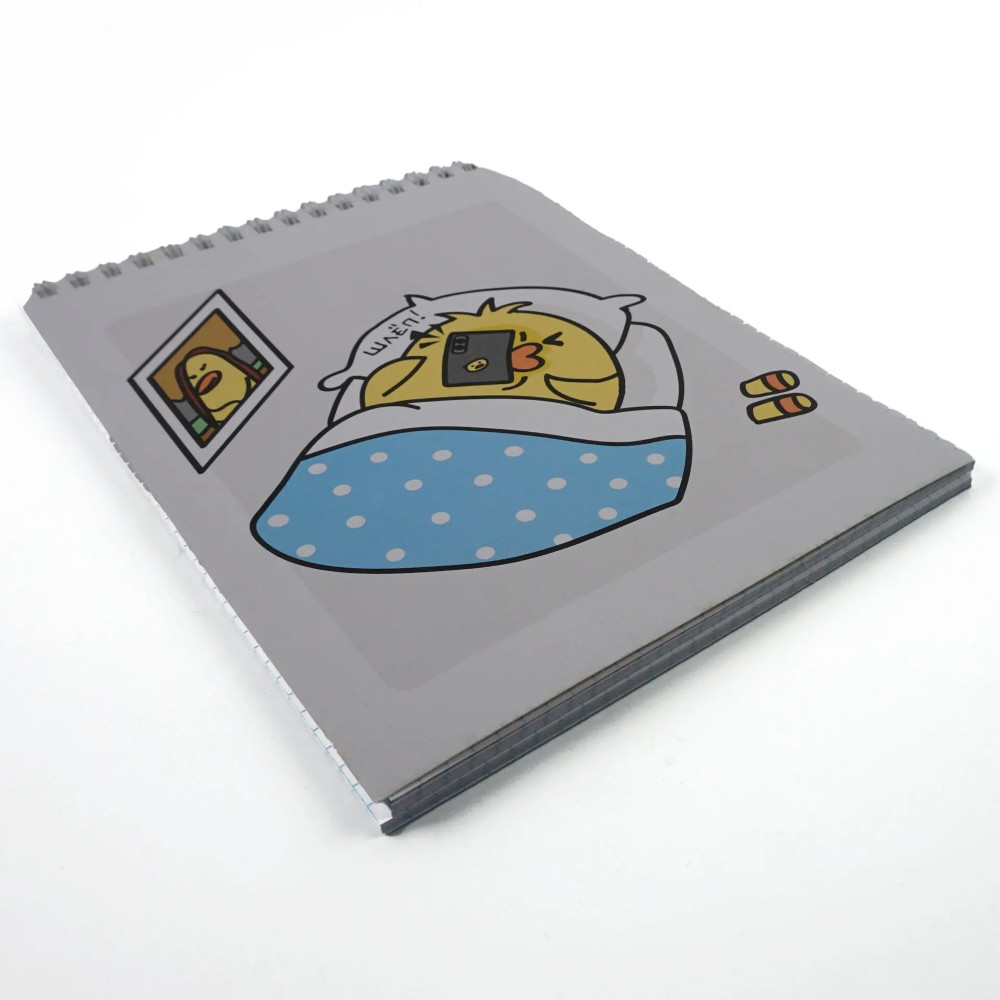 Блокнот "Цып Цыпыч", A5, 60 листов, в клетку, серый